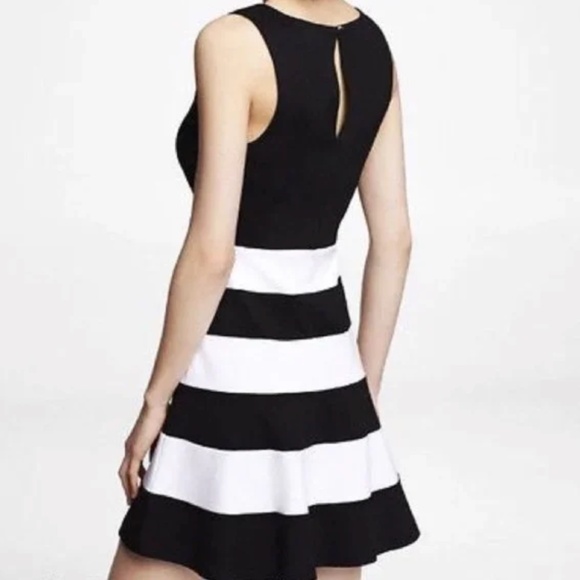 Express Fit & Flare Dress - Black & White XS - Picture 2 of 9